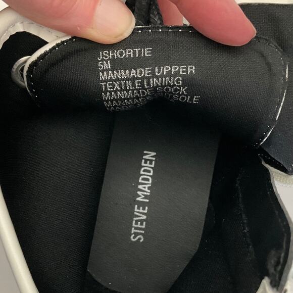 New White black Steve Madden combat boots platform chunky Y2K zip lug sole sz 5 - Picture 10 of 16